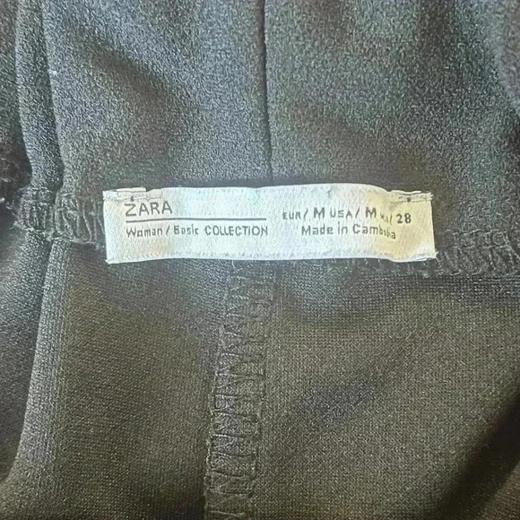 Zara black and tan women’s adorable jumpsuit, wide leg, cropped, size Medium - Picture 7 of 8